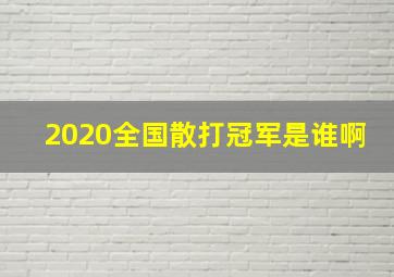 2020全国散打冠军是谁啊