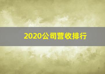 2020公司营收排行