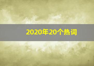 2020年20个热词