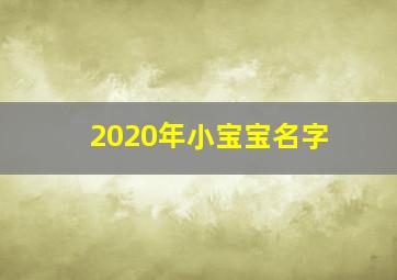 2020年小宝宝名字