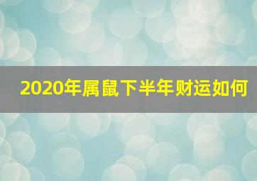 2020年属鼠下半年财运如何