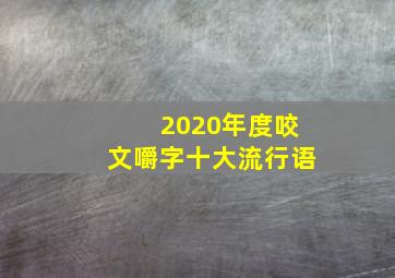 2020年度咬文嚼字十大流行语