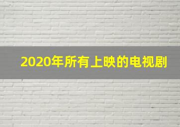 2020年所有上映的电视剧