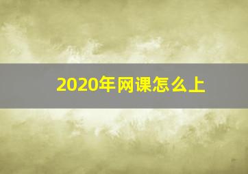 2020年网课怎么上