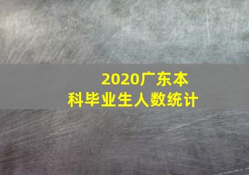 2020广东本科毕业生人数统计