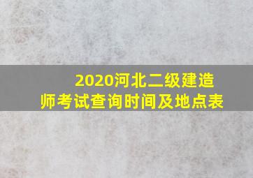 2020河北二级建造师考试查询时间及地点表