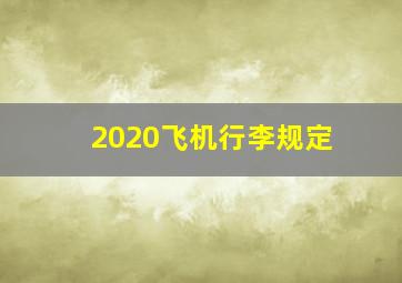 2020飞机行李规定