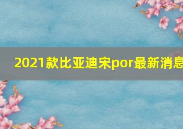 2021款比亚迪宋por最新消息