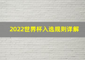 2022世界杯入选规则详解