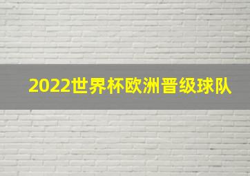 2022世界杯欧洲晋级球队