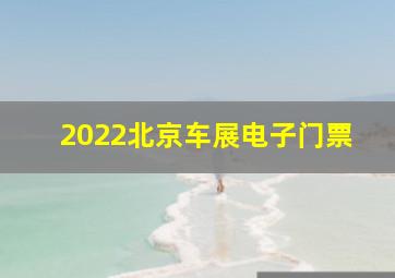 2022北京车展电子门票