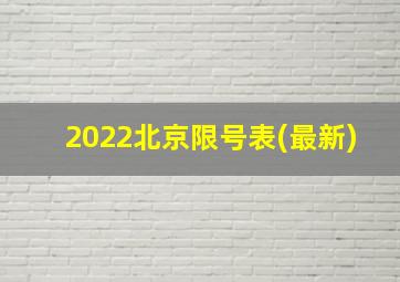 2022北京限号表(最新)