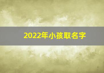 2022年小孩取名字