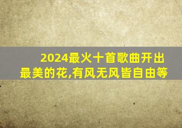 2024最火十首歌曲开出最美的花,有风无风皆自由等