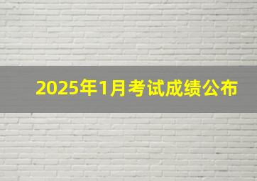 2025年1月考试成绩公布