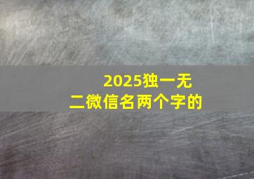 2025独一无二微信名两个字的