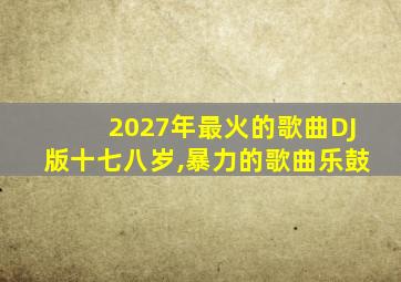 2027年最火的歌曲DJ版十七八岁,暴力的歌曲乐鼓