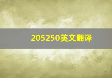 205250英文翻译