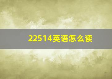 22514英语怎么读