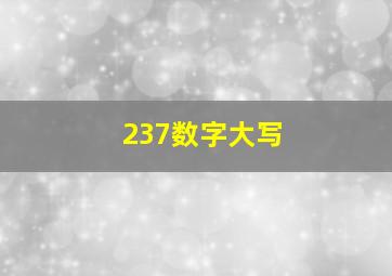 237数字大写