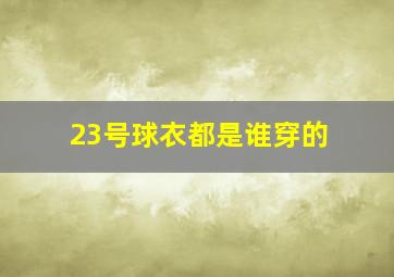 23号球衣都是谁穿的