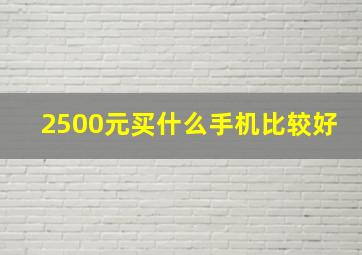 2500元买什么手机比较好