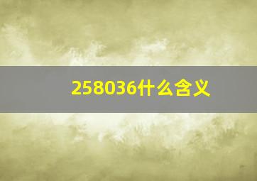 258036什么含义