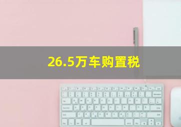 26.5万车购置税