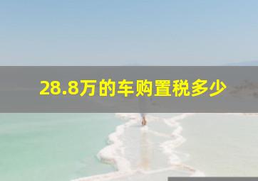 28.8万的车购置税多少