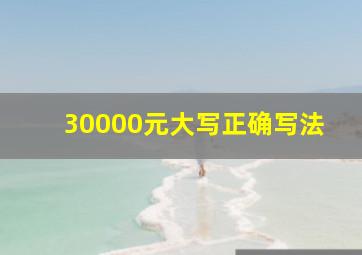 30000元大写正确写法