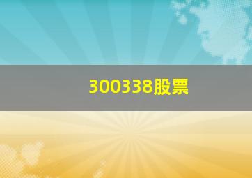 300338股票