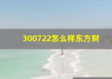 300722怎么样东方财