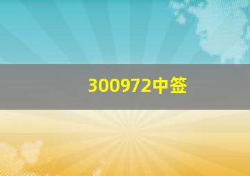 300972中签