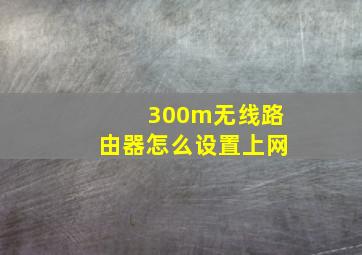 300m无线路由器怎么设置上网