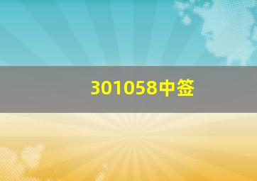 301058中签