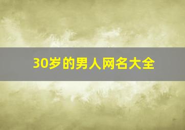 30岁的男人网名大全