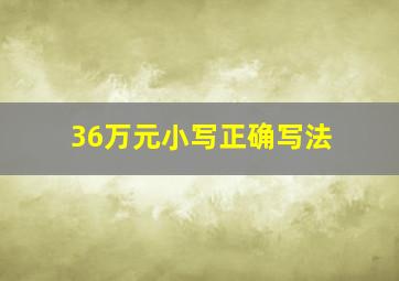 36万元小写正确写法