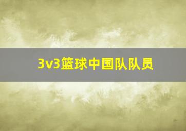 3v3篮球中国队队员