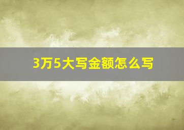 3万5大写金额怎么写