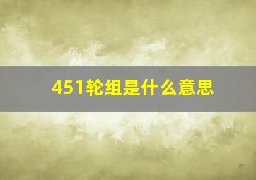 451轮组是什么意思