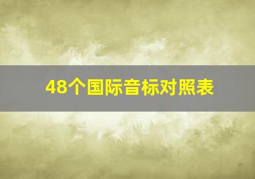 48个国际音标对照表