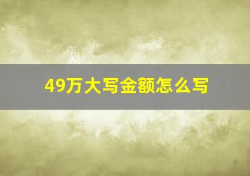 49万大写金额怎么写