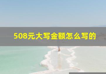 508元大写金额怎么写的