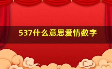 537什么意思爱情数字