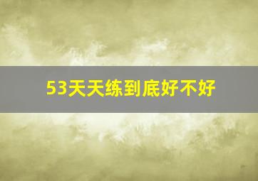 53天天练到底好不好