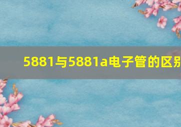 5881与5881a电子管的区别