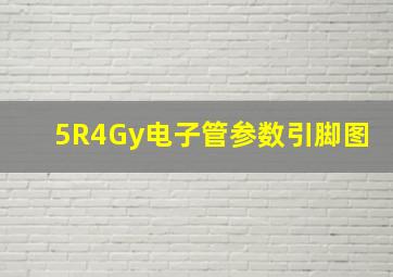 5R4Gy电子管参数引脚图