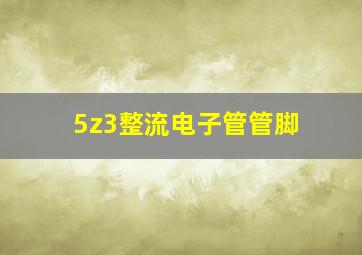 5z3整流电子管管脚