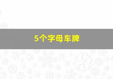 5个字母车牌