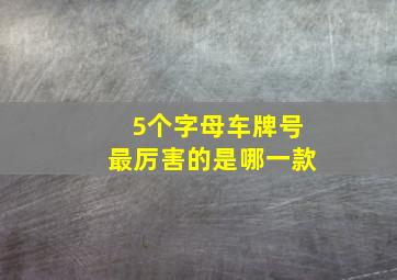 5个字母车牌号最厉害的是哪一款